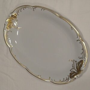 Wawel ambassador porcelain hand painted gold trim platter dish poland